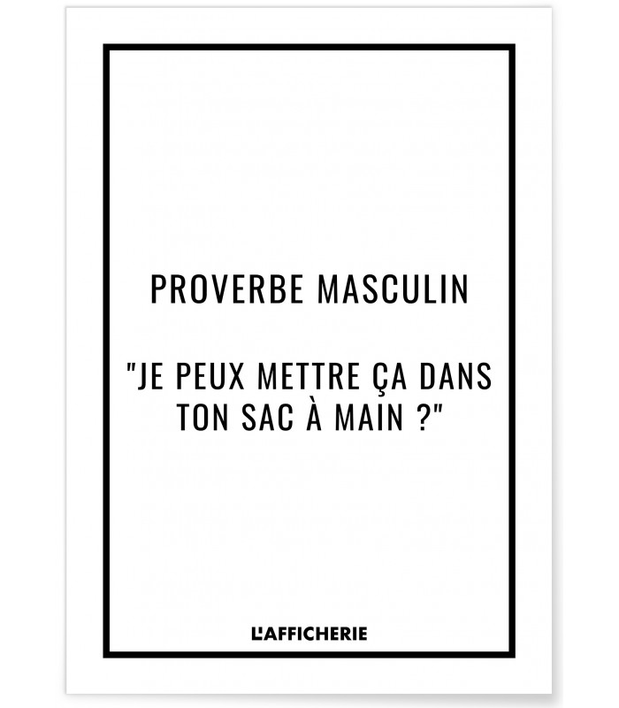 Affiche "Proverbe masculin"