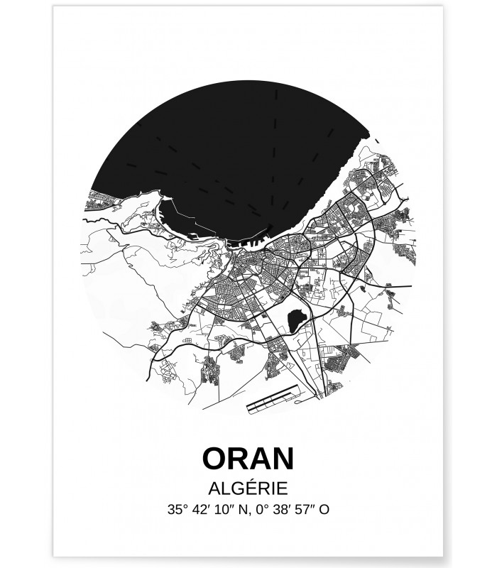 Affiche Carte Oran