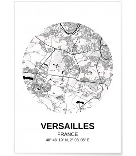 Affiche Carte Versailles