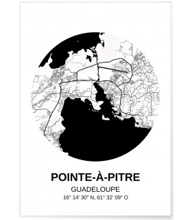 Affiche Carte Pointe-à-Pitre