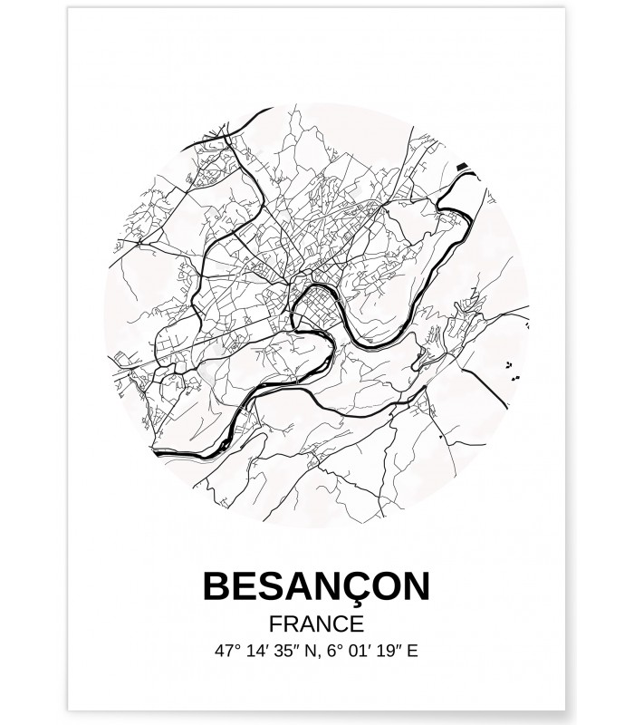 Affiche Carte Besançon