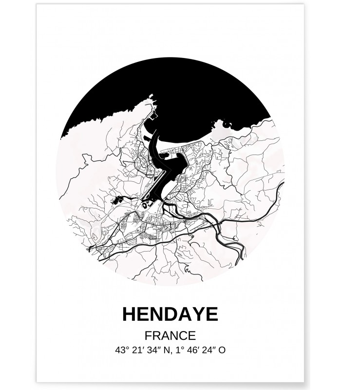 Affiche Carte Hendaye