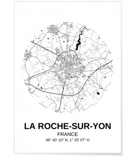 Affiche Carte La Roche-sur-Yon