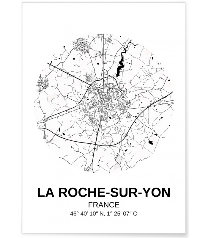 Affiche Carte La Roche-sur-Yon