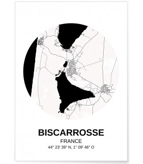 Affiche Carte Biscarrosse