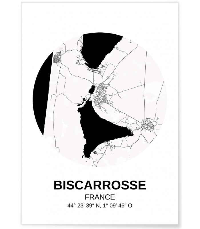 Affiche Carte Biscarrosse