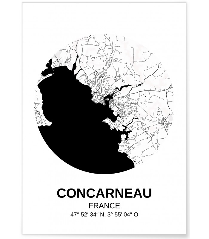 Affiche Carte Concarneau