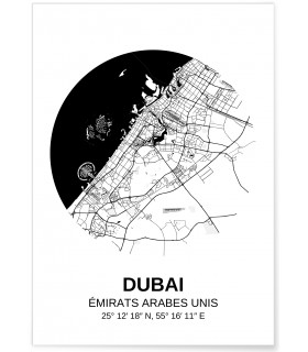 Affiche Carte Dubai