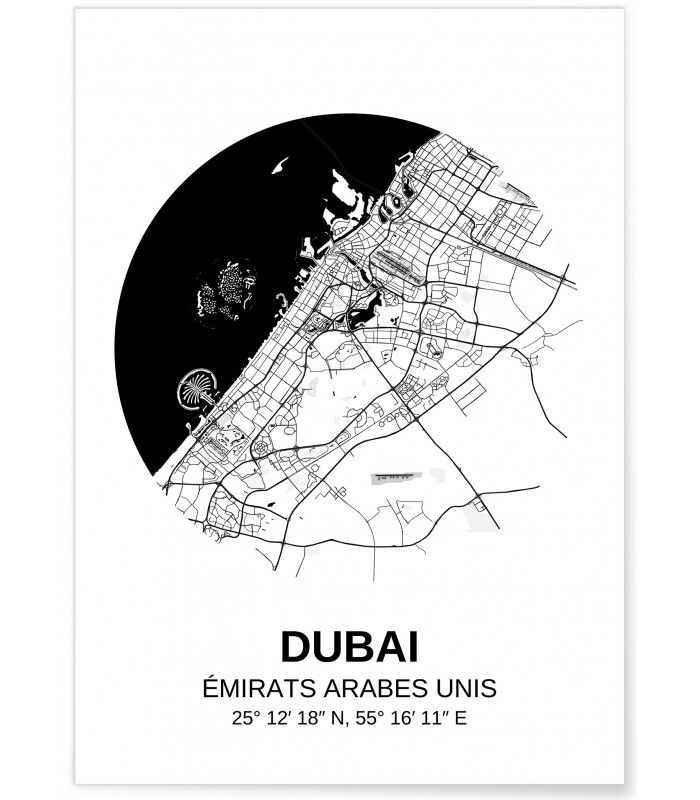 Affiche Carte Dubai