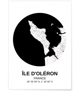 Affiche Carte Île d'Oléron