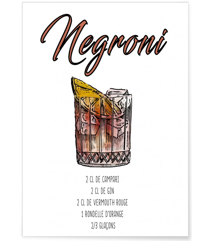 Affiche Cocktail Negroni