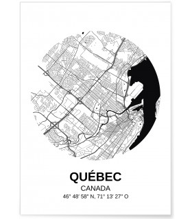 Affiche Carte Québec