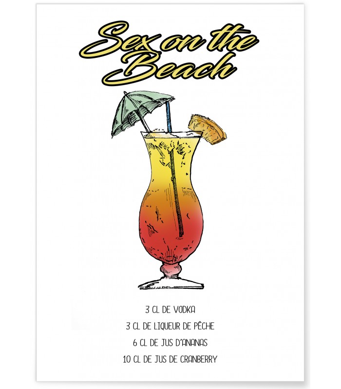 Affiche Cocktail Sex on the beach