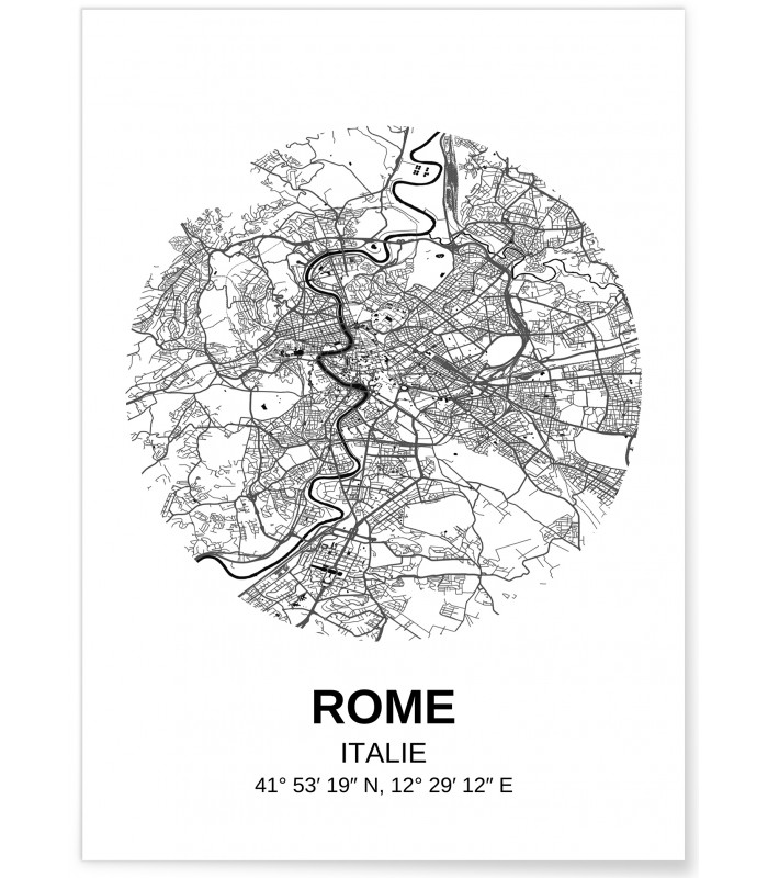 Affiche Carte Rome