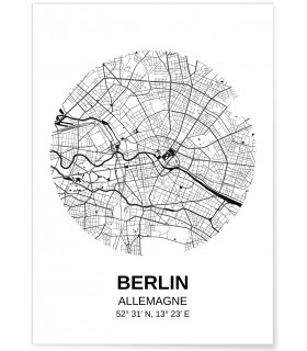 Poster Carte Berlin