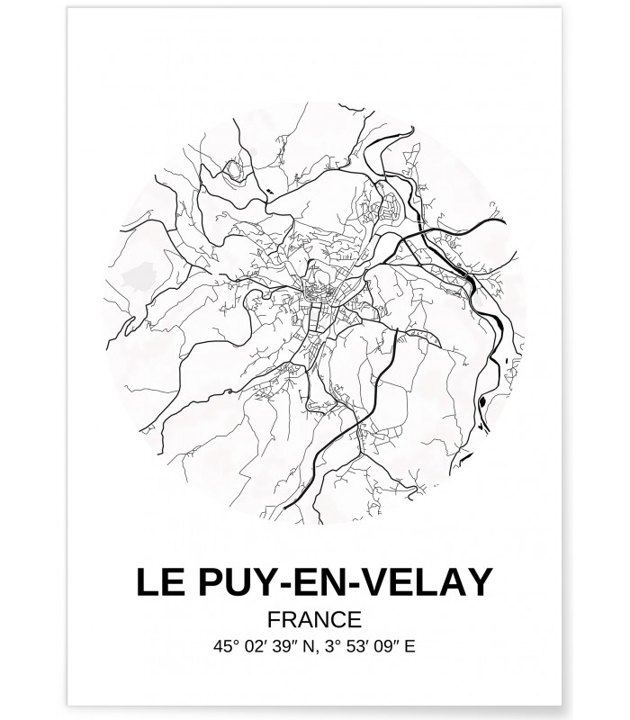 Affiche Carte Le Puy-en-Velay