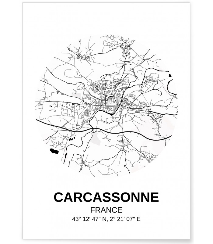 Affiche Carte Carcasonne