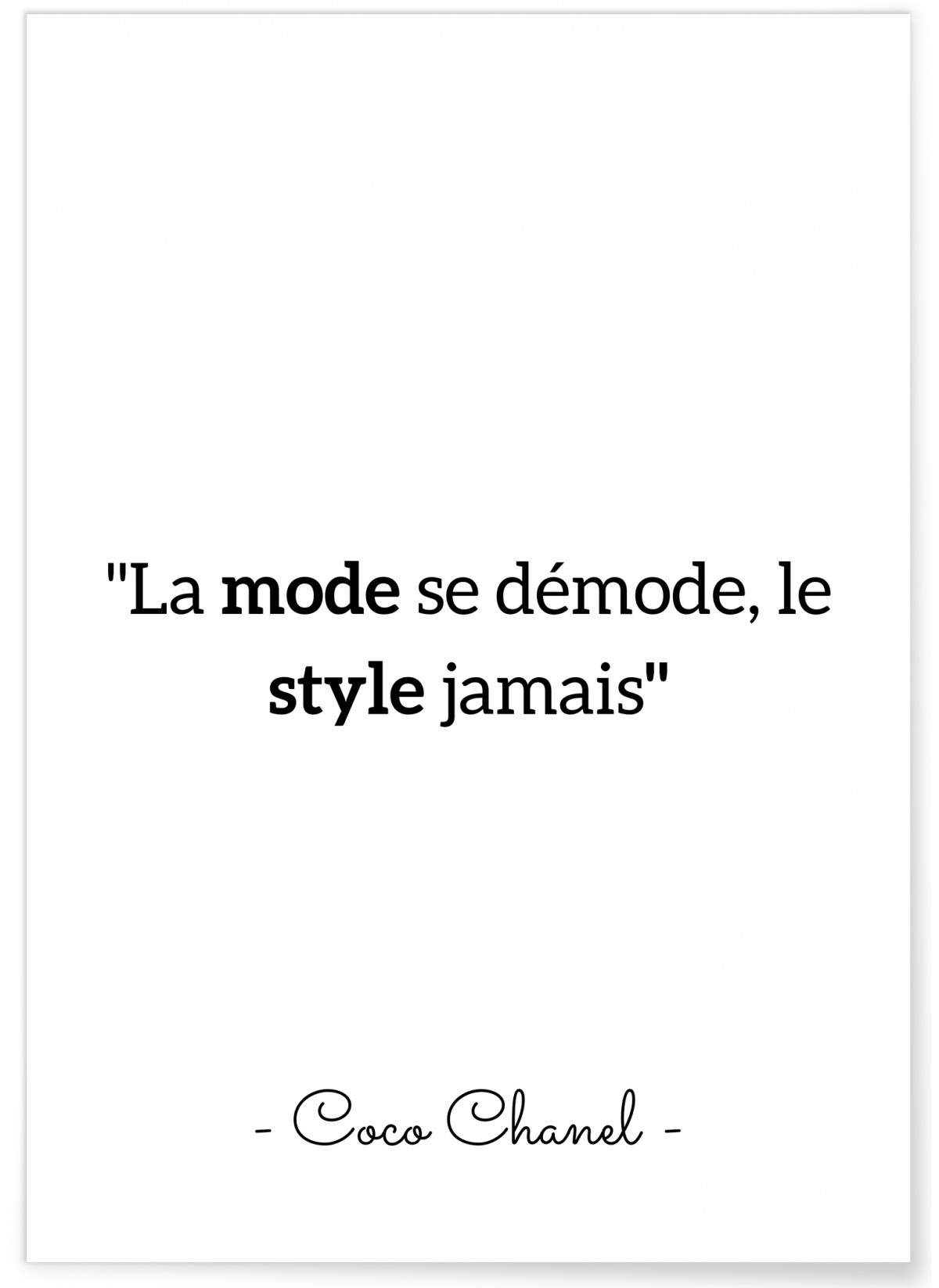 Wall decal La mode se démode le style jamais  Coco Chanel  Wall stickers  QUOTE WALL STICKERS French  Ambiancesticker