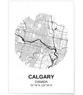 Poster Carte Calgary