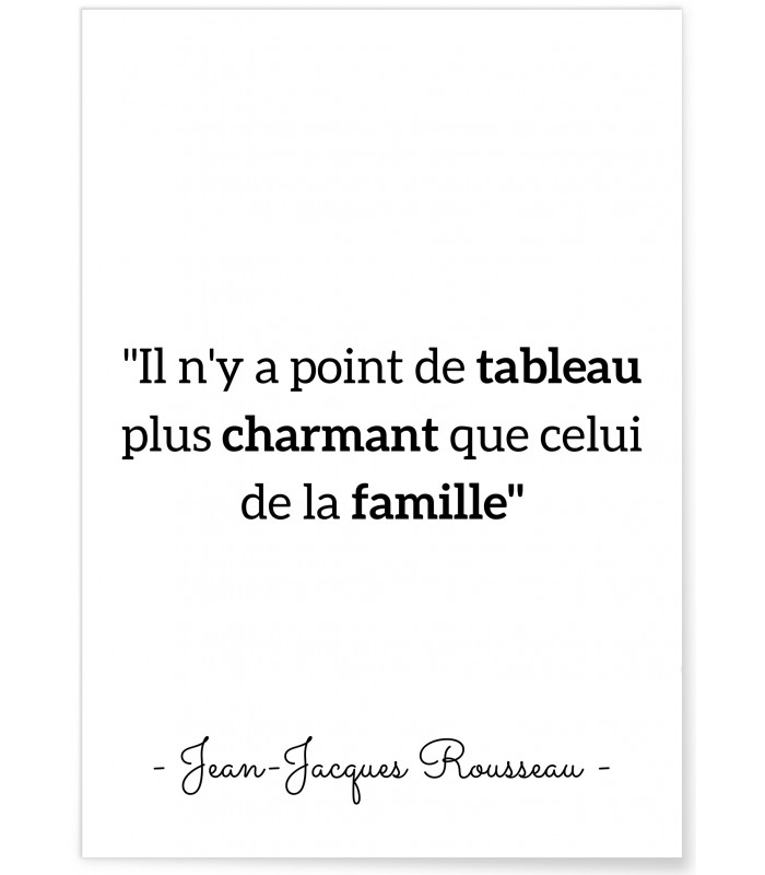 Affiche Rousseau : "Il n'y a point de tableau..."