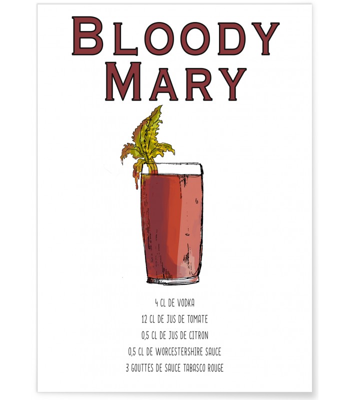 Affiche Cocktail Bloody Mary