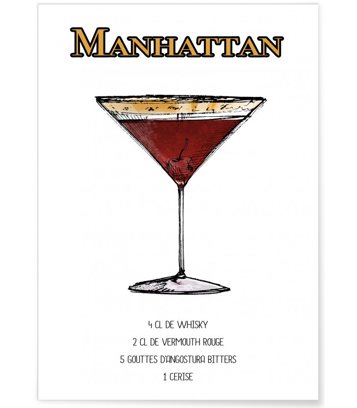 Affiche Cocktail Manhattan