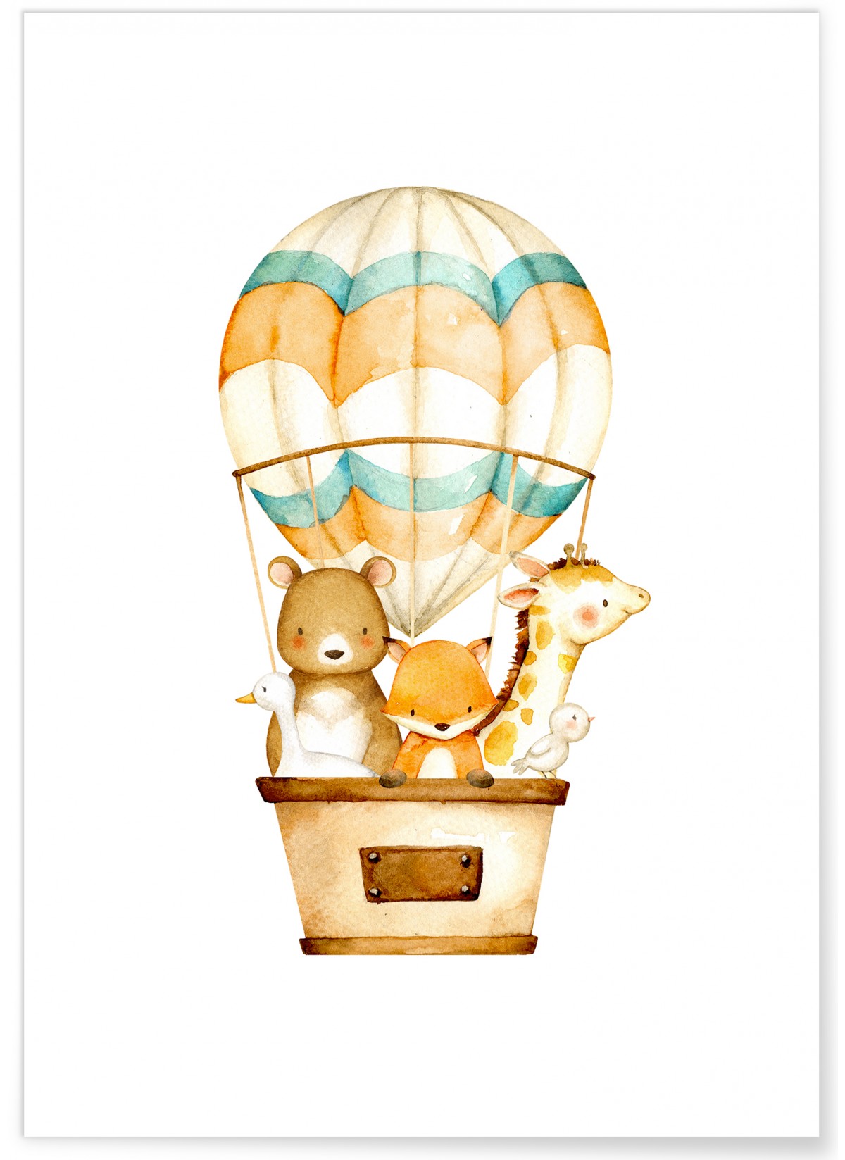 Affiche Montgolfière des Animaux pour chambre enfant