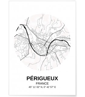 Affiche Carte Périgueux