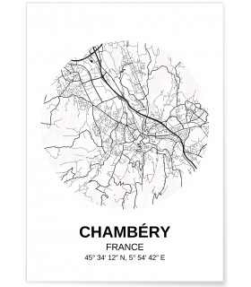 Affiche Carte Chambéry