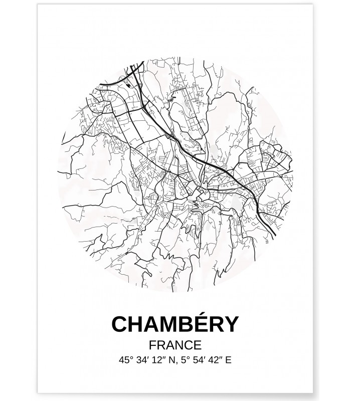 Affiche Carte Chambéry