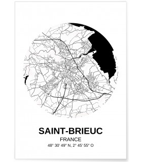 Affiche Carte Saint-Brieuc