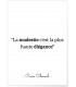 Affiche Coco Chanel : "La modestie"