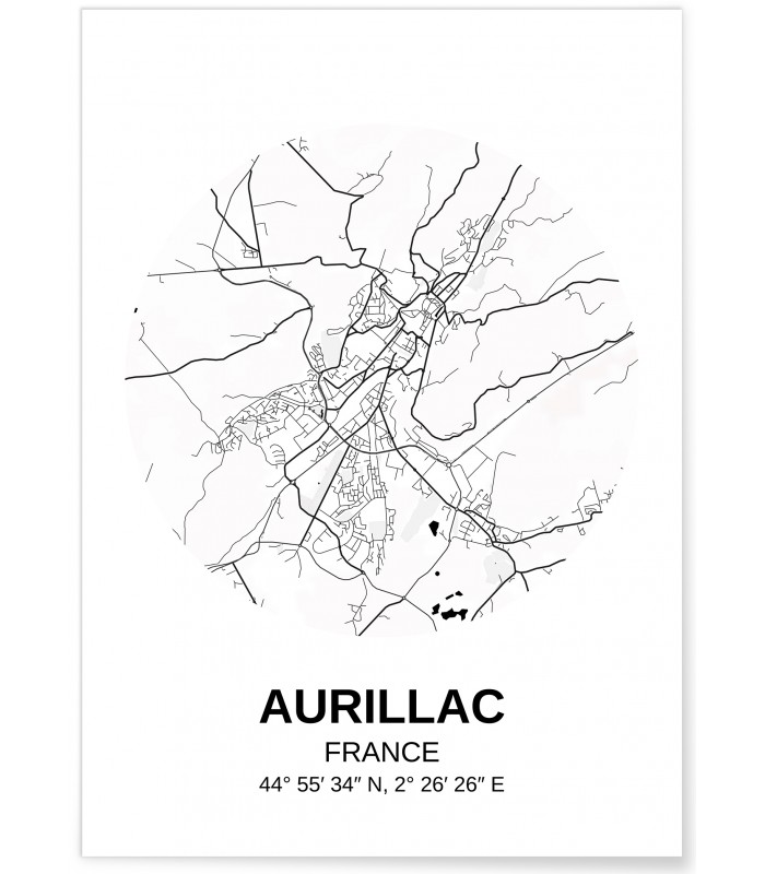 Affiche Carte Aurillac