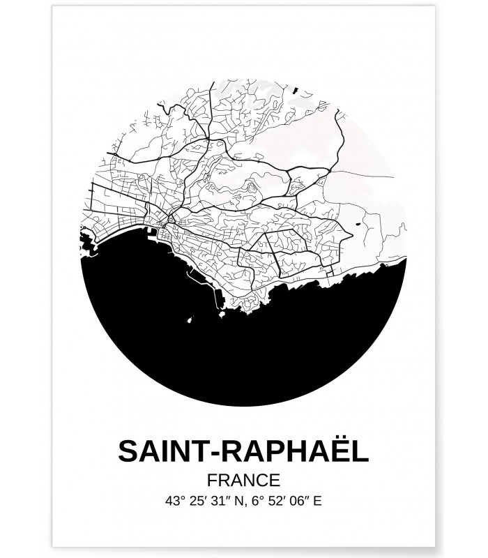 Affiche Carte Saint-Raphaël