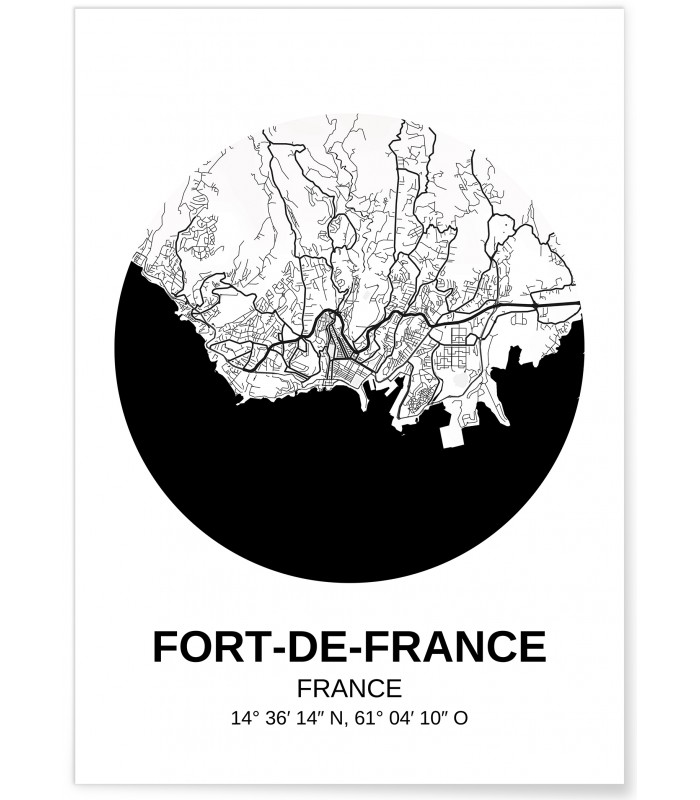 Affiche Carte Fort-de-France