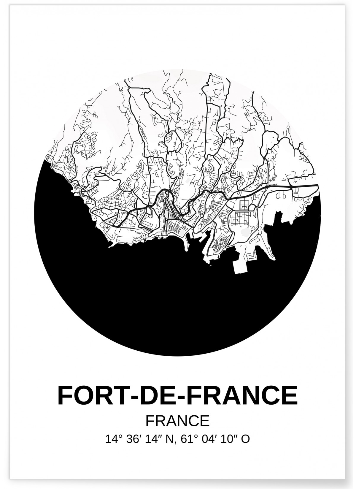 Affiche Carte Fort-de-France