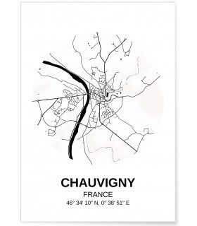 Affiche Carte Chauvigny