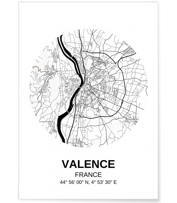 Affiche Carte Valenciennes