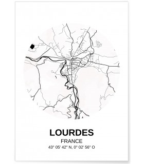 Affiche Carte Lourdes