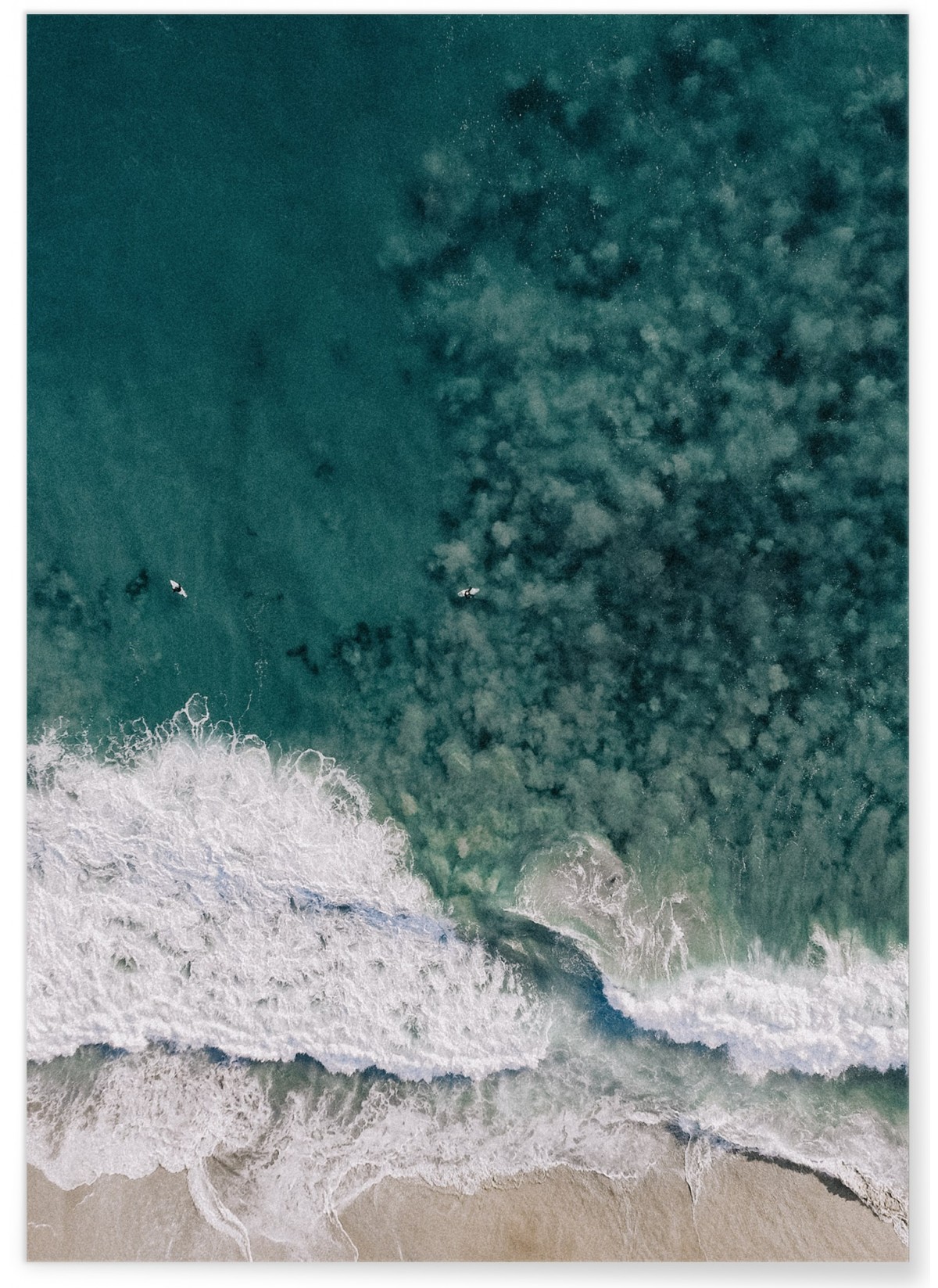 Affiche Plage et Surfeurs