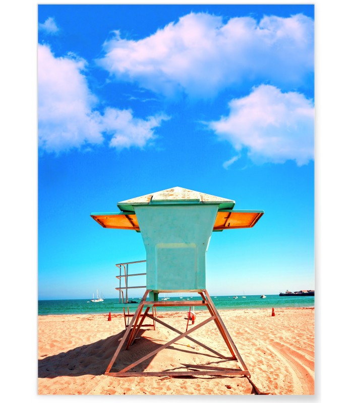 Affiche Lifeguard Cabin on Beach