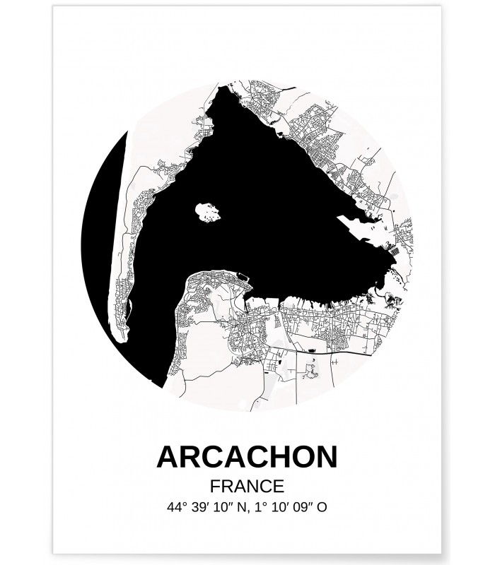 Affiche Carte Arcachon