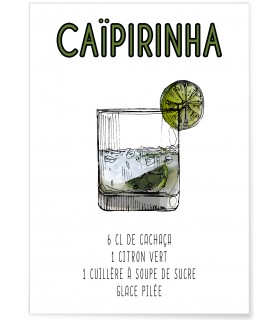 Affiche Cocktail Caïpirinha