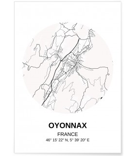 Affiche Carte Oyonnax