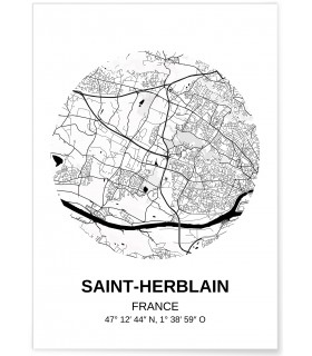 Affiche Carte Saint Herblain