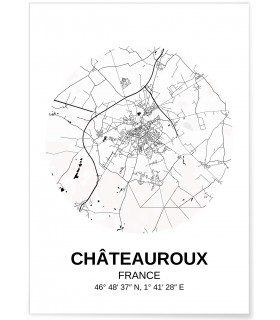 Affiche Carte Châteauroux