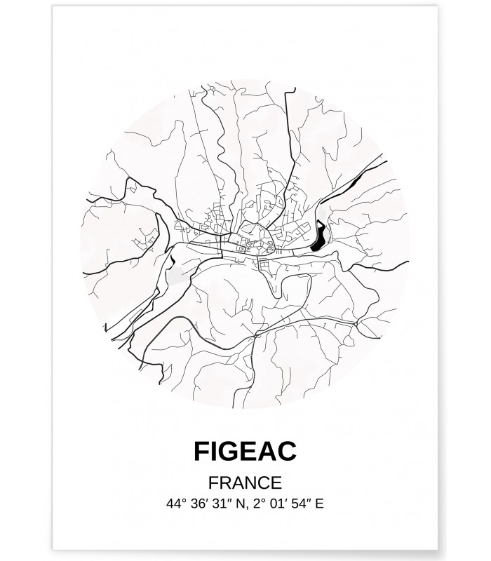 Affiche Carte Figeac