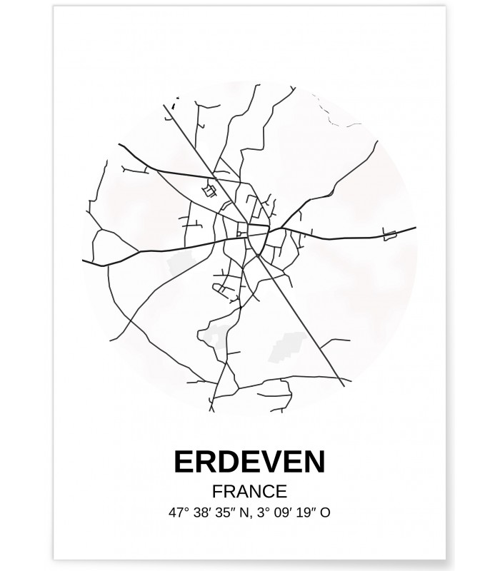 Affiche Carte Erdeven