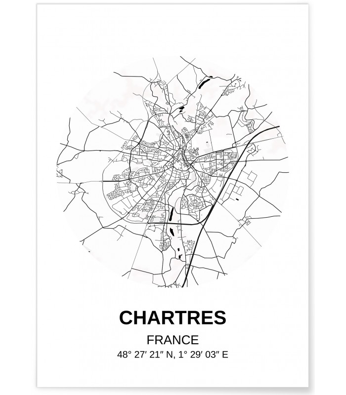 Affiche Carte Chartres