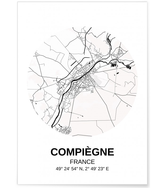 Affiche Carte Compiègne